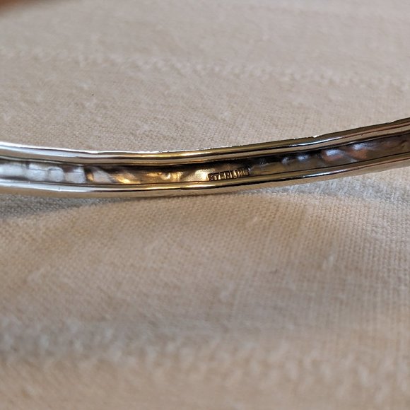 Set of 4 Unique Bangle Bracelets-60g Sterling-Faceted-Floral-Geometric-Twisted - Picture 7 of 12